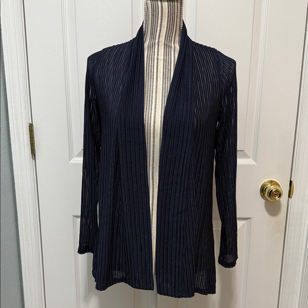 Women's Navy Open-Front Cardigan